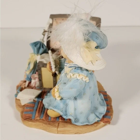 Cherished Teddies Kaitlyn Bear Figurine in Light Blue and Cream - Picture 4 of 11